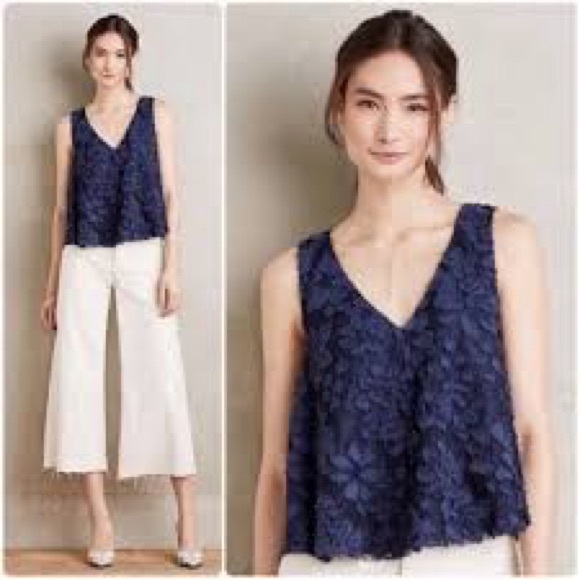 NWT Anthropologie Maeve “Kenia” V-Neck Swing Top - Picture 2 of 10